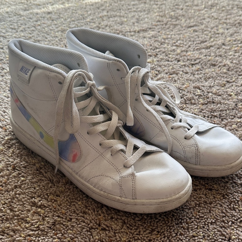 Nike White High-Tops with Colorful Details